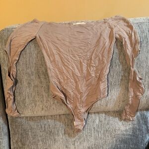 Beige Long Sleeve Bodysuit